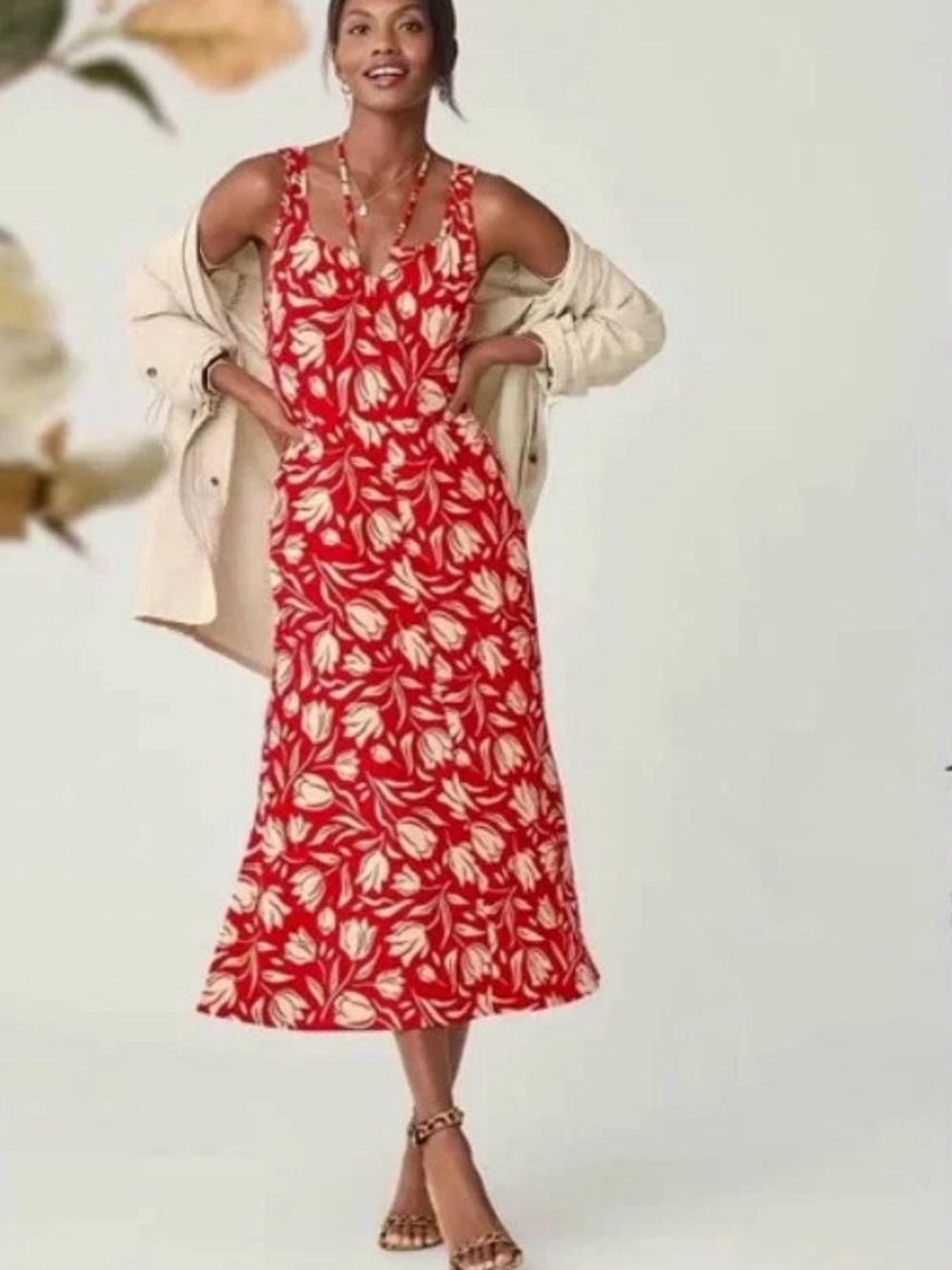Cabi Red Tulip Dress